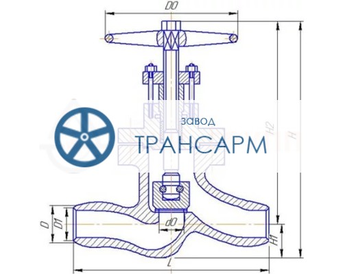 Клапан (вентиль) запорный под приварку ручной Т-112б DN 150 PN 10,0 МПа Т450 °С, корпус ст. 25Л Клапан (вентиль) запорный под приварку ручной Т-112б DN 150 PN 10,0 МПа Т450 °С, корпус ст. 25Л