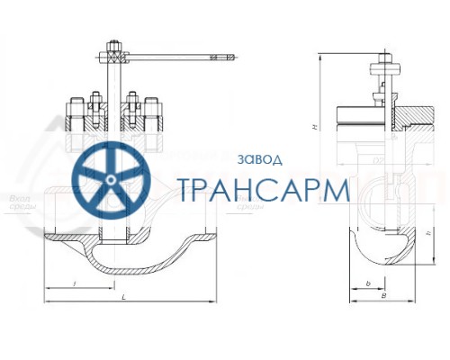 Клапан регулирующий под приварку ручной Т-33б DN 50 PN 10,0 МПа Т300 °С, корпус ст. 25Л Клапан регулирующий под приварку ручной Т-33б DN 50 PN 10,0 МПа Т300 °С, корпус ст. 25Л
