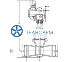 Клапан регулирующий под приварку с электроприводом (ПЭМ-В3-630-25-36У) 18с-5-4Э DN 250 PN 6,3 МПа Т425 °С, корпус ст. 25Л