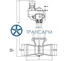 Клапан регулирующий под приварку с электроприводом (ПЭМ-В3-630-25-36У) 18с-5-4Э-01 DN 250 PN 6,3 МПа Т425 °С, корпус ст. 25Л