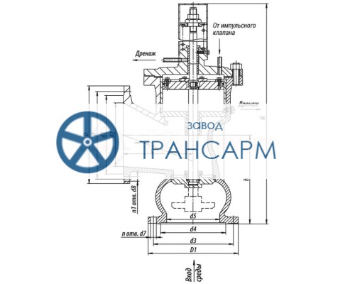 Клапан предохранительный под приварку 7с-8-1 DN 150 PN 4,5 МПа Т450 °С, корпус ст. 25Л Клапан предохранительный под приварку 7с-8-1 DN 150 PN 4,5 МПа Т450 °С, корпус ст. 25Л