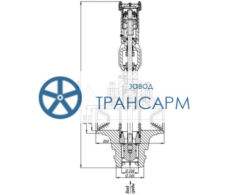 Клапан предохранительный под приварку 1029-200/250-0 DN 200 PN 25,0 МПа Т545 °С, корпус ст. 15Х1М1ФЛ Клапан предохранительный под приварку 1029-200/250-0 DN 200 PN 25,0 МПа Т545 °С, корпус ст. 15Х1М1ФЛ
