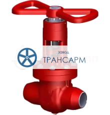 Задвижка запорная под приварку ручная 1511-80-М DN 80 PN 10,0 МПа Т450 °С, корпус ст. 15ГС
