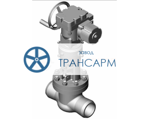 Задвижка запорная под приварку с электроприводом (Н-Б1-08 У2) 2с-30-1ЭМ DN 80 PN 10,0 МПа Т450 °С, корпус ст. 25Л