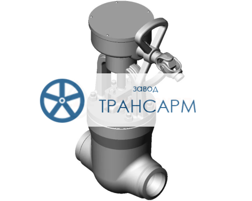 Задвижка запорная под приварку с коническим редуктором 881-100-КЗ DN 100 PN 25,0 МПа Т545 °С, корпус ст. 15Х1М1Ф Задвижка запорная под приварку с коническим редуктором 881-100-КЗ DN 100 PN 25,0 МПа Т545 °С, корпус ст. 15Х1М1Ф