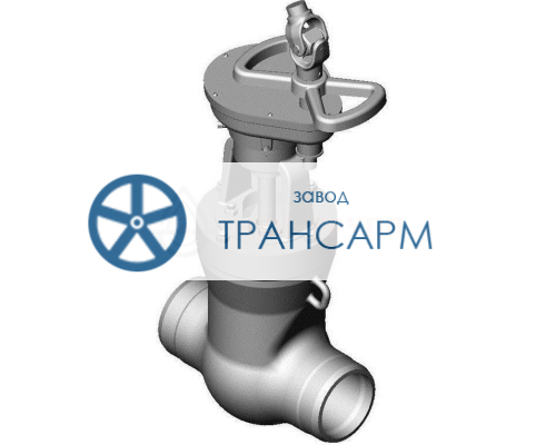 Задвижка запорная под приварку с цилиндрическим редуктором Т-116бс DN 150 PN 10,0 МПа Т450 °С, корпус ст. 25Л Задвижка запорная под приварку с цилиндрическим редуктором Т-116бс DN 150 PN 10,0 МПа Т450 °С, корпус ст. 25Л