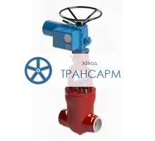 Задвижка запорная под приварку с электроприводом (ГЗ-Г.2500/24 У1) 880-200-ЭГ DN 200 PN 37,3 МПа Т280 °С, корпус ст. 15ГС