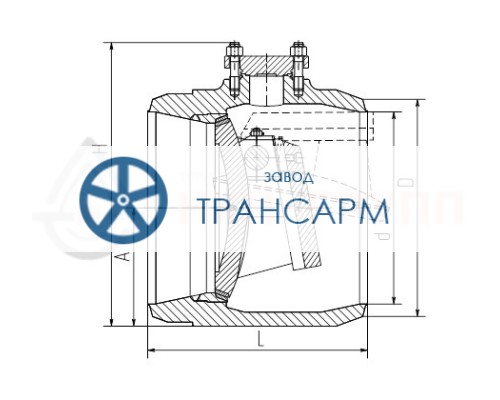 Клапан (затвор) обратный под приварку 1048-500-0А DN 500 PN 12,0 МПа Т250 °С, корпус ст. 20 Клапан (затвор) обратный под приварку 1048-500-0А DN 500 PN 12,0 МПа Т250 °С, корпус ст. 20
