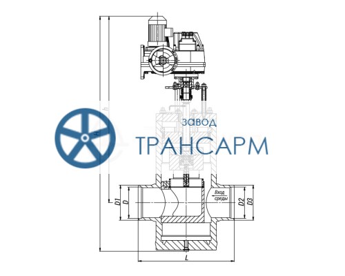 Клапан регулирующий разгруженный под приварку с электроприводом (МЭОФ-250/25-0,25У-99К) 23с-80-1-Э DN 80 PN 10,0 Т450 °С, корпус ст. 20 Клапан регулирующий разгруженный под приварку с электроприводом (МЭОФ-250/25-0,25У-99К) 23с-80-1-Э DN 80 PN 10,0 Т450 °С, корпус ст. 20