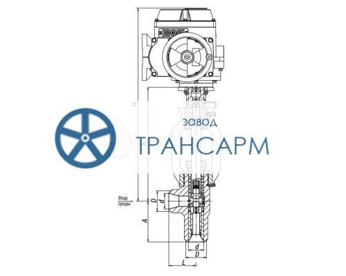 Клапан регулятор температуры угловой под приварку с электроприводом (МЭОФ-250/25-0,25У-99К) 24с-32-Э DN 32 PN 37,3 Т250 °С, корпус ст. 20 Клапан регулятор температуры угловой под приварку с электроприводом (МЭОФ-250/25-0,25У-99К) 24с-32-Э DN 32 PN 37,3 Т250 °С, корпус ст. 20