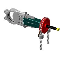 Задвижка шиберная Tecofi VG6400-01M Ду150 Ру10 со штурвалом и цепью, выдвижной шток, корпус нержавеющая сталь, уплотнение металл/металл