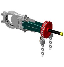 Задвижка шиберная Tecofi VG6400-01M Ду400 Ру10 со штурвалом и цепью, выдвижной шток, корпус нержавеющая сталь, уплотнение металл/металл
