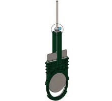 Задвижка шиберная Tecofi VG 4400-08NP Ду900 Ру10 с редуктором и монтажным фланцем под электропривод, выдвижной шток, корпус ковкий чугун, уплотнение нитрил