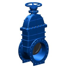 Задвижка клиновая Tecofi VOC4241-AP Ду1000 Ру10 фланцевая, корпус - чугун, уплотнение - EPDM, обрезиненный клин, Тмакс=110°С, c редуктором