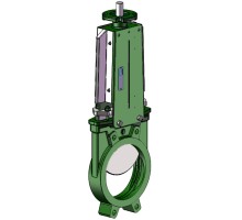 Задвижка шиберная Tecofi VGB 4400-004N Ду250 Ру10 с двухсторонней герметичностью под электропривод, выдвижной шток, корпус ковкий чугун, уплотнение нитрил
