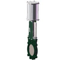 Задвижка шиберная Tecofi VGB 4400-003N Ду250 Ру10 с двухсторонней герметичностью с пневмоприводом 2х стороннего действия, корпус ковкий чугун, уплотнение нитрил