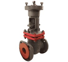 Задвижка клиновая МЗТА ЗКЛ2-25 30с964нж ГАЗ Ду350 Ру25 фланцевая, корпус - сталь 25Л, уплотнение - металл/металл, под привод