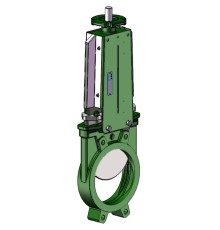 Задвижка шиберная Tecofi VGB 4400-004N Ду400 Ру10 с двухсторонней герметичностью под электропривод, выдвижной шток, корпус ковкий чугун, уплотнение нитрил