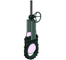 Задвижка шиберная Tecofi VGB 4400-08N Ду450 Ру10 с двухсторонней герметичностью с редуктором, выдвижной шток, корпус ковкий чугун, уплотнение нитрил