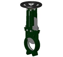 Задвижка шиберная Tecofi VG 4400-001N Ду80 Ру10 со штурвалом и невыдвижным штоком, корпус ковкий чугун, уплотнение нитрил