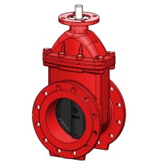 Задвижка клиновая Tecofi VOC4241CMR Ду100 Ру10/16 фланцевая, корпус - чугун, уплотнение - EPDM, обрезиненный клин, Тмакс=110°С, под электропривод