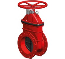 Задвижка клиновая Tecofi VOC4241R2C Ду100 Ру10/16 фланцевая, корпус - чугун, уплотнение - EPDM, обрезиненный клин, Тмакс=100°С, со штурвалом и механическими датчиками