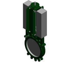 Задвижка шиберная Tecofi VG6400-004M Ду150 Ру10 под электропривод, выдвижной шток,  корпус нержавеющая сталь, уплотнение металл/металл