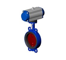 Затвор дисковый поворотный Tecofi TECFLY  VPI 4448-N03 Ду80 Ру16 межфланцевый, корпус - чугун, диск - чугун, уплотнение - EPDM, с пневмопривдом двойного действия