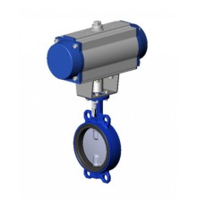Затвор дисковый поворотный Tecofi TECFLY  VPI 4448-N07 Ду40 Ру16 межфланцевый, корпус - чугун, диск - чугун, уплотнение - EPDM, с пневмопривдом с возвратными пружинами