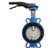 Затвор дисковый поворотный Tecofi TECFLY VPI 4449-02SI Ду40 Ру16 межфланцевые, корпус - чугун, диск - нержавеющая сталь, уплотнение - силикон, с рукояткой