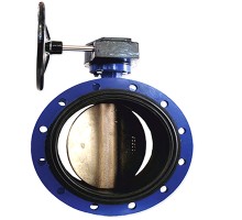 Затвор дисковый поворотный Dendor 021F Ду50 Ру16 фланцевый корпус - чугун, диск - чугун, редуктор