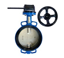 Затвор дисковый поворотный Tecofi TECFLY VPI 4449-08NI Ду200 Ру16 межфланцевый, корпус - чугун, диск - нержавеющая сталь, уплотнение - NBR, с редуктором