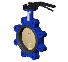 Затвор дисковый поворотный Tecofi TECFLY VPI 4642-02 Ду80 Ру16 межфланцевый, корпус - чугун, диск - алюминиевая бронза, уплотнение - EPDM, с рукояткой