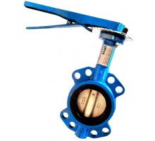 Затвор дисковый поворотный Kvant Ду125 Ру16 межфланцевый Viton чугунный с нержавеющим диском
