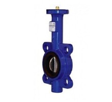Затвор дисковый поворотный Dendor 015w Ду150 Ру16, межфланцевый, корпус сталь, диск нержавеющая сталь, уплотнение EDPM, управление шток