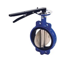 Затвор дисковый поворотный Dendor 015w Ду150 Ру16, межфланцевый, корпус сталь, диск нержавеющая сталь, уплотнение EDPM, управление рукоятка