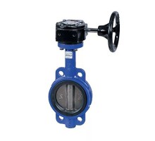 Затвор дисковый поворотный Dendor 015w Ду150 Ру16, межфланцевый, корпус сталь, диск нержавеющая сталь, уплотнение EDPM, управление редуктор