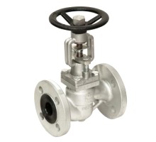 Клапан запорный Tecofi R4243 Ду200 Ру16 двухходовой, корпус - ковкий чугун EN GJS-400-18, фланцевый, со штурвалом