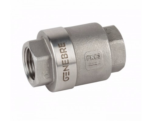 Клапан обратный дисковый Genebre 2416 3/4″ Ду20 Ру63 пружинный резьбовой Клапан обратный дисковый Genebre 2416 3/4″ Ду20 Ру63 пружинный резьбовой