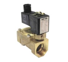 Клапан электромагнитный АСТА ЭСК 400 1/8″ Ду3 проходное сечение 12 мм НЗ пилотный латунный, уплотнение плунжера - Viton, мембрана - Viton, 24 В топливные, 0.35 — 16 бар