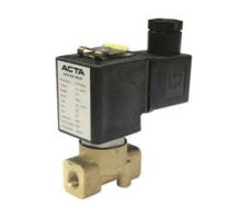 Клапан электромагнитный АСТА ЭСК 300 1/8″ Ду3 проходное сечение 4 мм НЗ прямого действия латунный, уплотнение плунжера - NBR, 24 В для вакуума, -1 — 3 бар