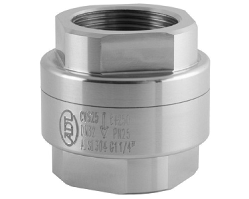 Клапан обратный CVS25 3/4″ Ду20 Ру40 из нержавеющей стали резьбовой Клапан обратный CVS25 3/4″ Ду20 Ру40 из нержавеющей стали резьбовой