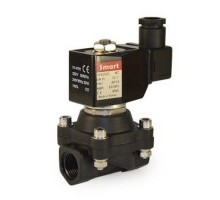 Клапан электромагнитный Smart SF-6254 G 1/2″ Ду15 Ру10 резьбовой, прямого действия, нормально открытый, пластиковый, уплотнение NBR, AC 24V
