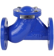 Клапан обратный шаровой ZSPA-100-16-GGG50-NBR Ду100 Ру16, L=300 мм, фланцевый без сливной пробки