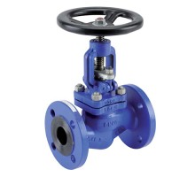 Клапан запорный Tecofi R5260 Ду15 Ру40 двухходовой, корпус - сталь A216 WCB (1.0619), фланцевый, со штурвалом