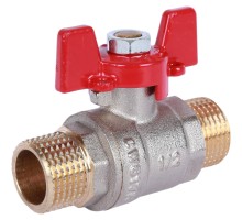 Кран шаровой ROMMER RBV-0007 1/2″ Ду15 Ру40 полнопроходной муфтовый, латунный, наружная/наружная резьба, управление ручка-бабочка