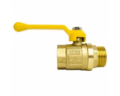 Кран шаровой STI для газа 3/4″ Ду20 Ру16 муфтовый (штуцер-муфта) полнопроходной, рычаг, корпус - латунь Кран шаровой STI для газа 3/4″ Ду20 Ру16 муфтовый (штуцер-муфта) полнопроходной, рычаг, корпус - латунь