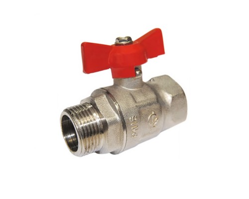 Кран шаровой ГАЛЛОП Крепыш 331 никель 3/4″ Ду20 Py16 полнопроходной, внутренняя-наружная резьба, ручка-бабочка, латунный никелированный Кран шаровой ГАЛЛОП Крепыш 331 никель 3/4″ Ду20 Py16 полнопроходной, внутренняя-наружная резьба, ручка-бабочка, латунный никелированный
