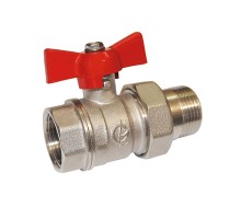 Кран шаровой ГАЛЛОП Стандарт 232 никель 3/4″ Ду20 Py40 внутренняя резьба/американка полнопроходной, управление ручка-бабочка, корпус - латунь