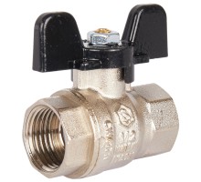 Кран шаровой STOUT SVB-0012 1/2″ Ду15 Ру40 стандартнопроходной муфтовый, латунный, внутренняя/внутренняя резьба, управление ручка-бабочка